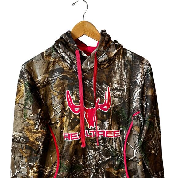 Realtree Cottonwood Canyon Women’s Camo Print Logo Hoodie Brown Pink Size Small - Picture 3 of 8